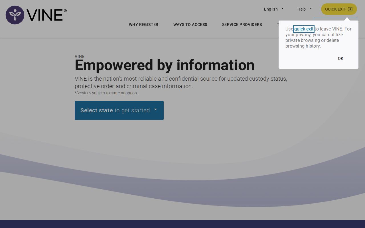 VINELink custody-search interface for Kentucky